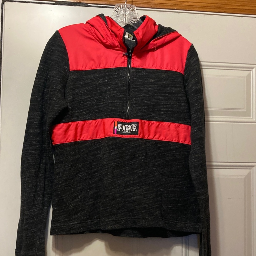 PINK Victoria's Secret Hooded Half-Zip Pullover S as is